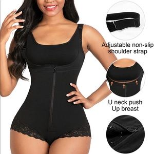SHAPERX Shapewear for Women Tummy Control Body Shaper Zipper Open Bust Bodysuit